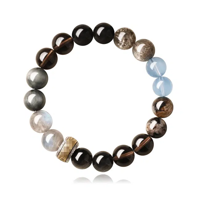 【时来运转】 谧月珠宝 逢考必过疗愈 新中式平安招财转运珠佛珠轻奢礼盒好运天然 黑曜石 手串 男女同款情侣款