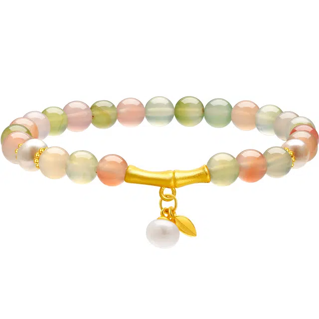 周大生 轻奢时尚百搭#好运 玛瑙 玉石手串 女款