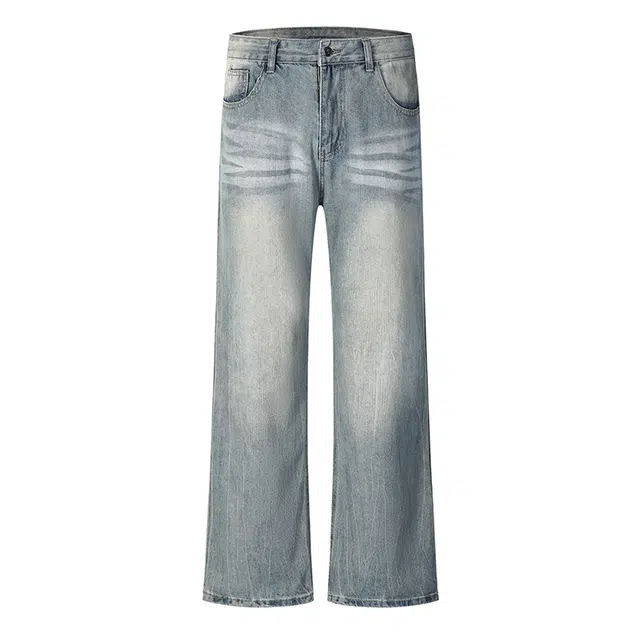 拾个壹先生 美式复古直筒休闲百搭牛仔裤 男女同款