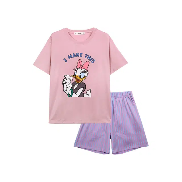 贝妍 短袖短裤凉感甜美大码家居睡衣套装 女款