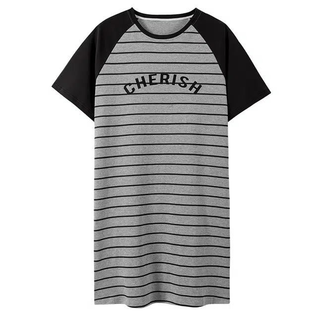 好福份 带胸垫时尚柔软家居服短袖夏季睡裙 女款