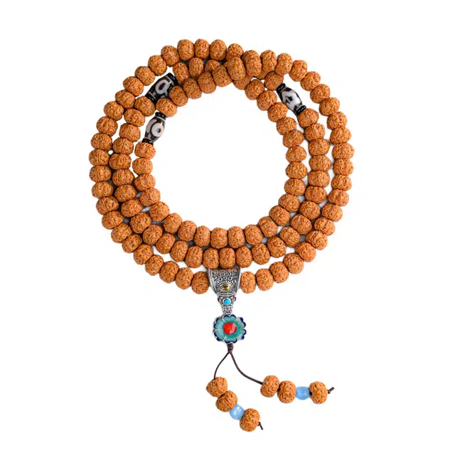 仙友 新中式国潮纳福诸事顺遂九眼珠花朵复古百搭转运珠文玩八方来财平安喜乐开运上岸盘玩#好运 金刚菩提 手串 男女同款情侣款