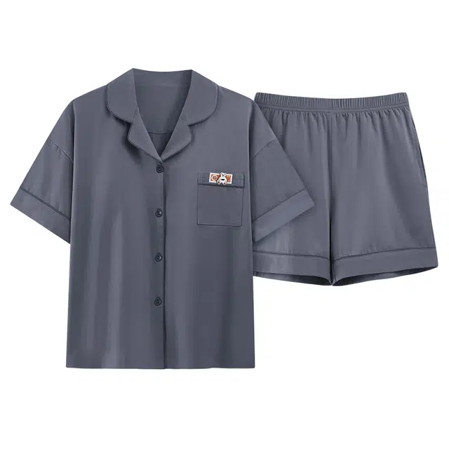 好福份 带胸垫舒适清新家居服夏季睡衣套装 女款