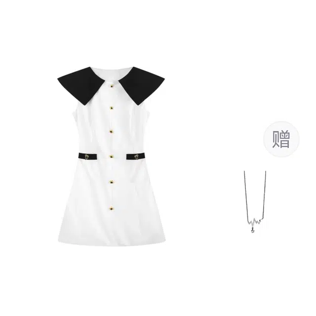 识恩 法式小香风背心高级感气质名媛收腰裙子无袖连衣裙 女款