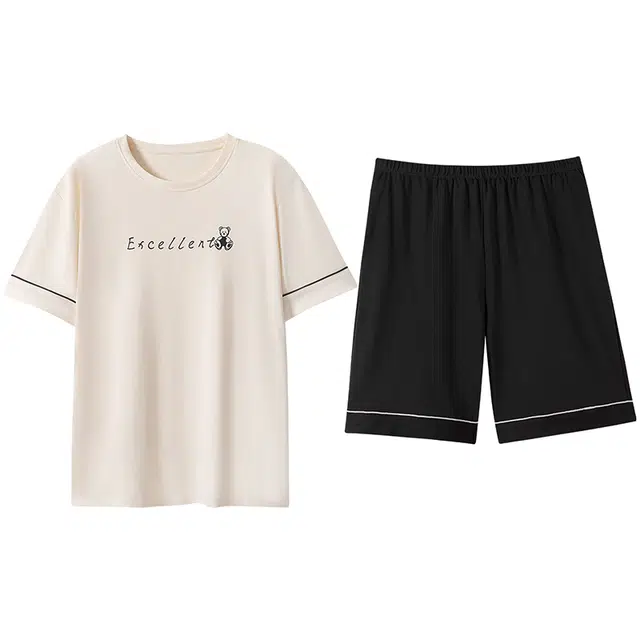 好福份 短袖五分裤舒适柔软家居服夏季睡衣套装 男款