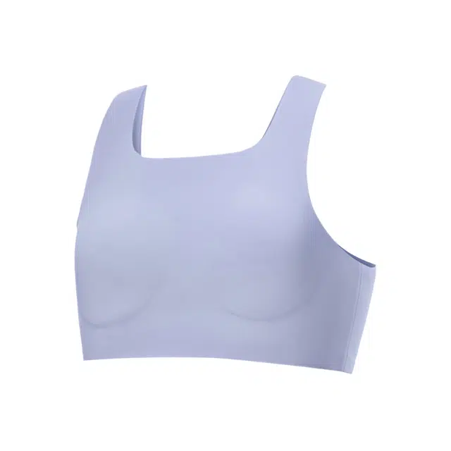 李宁儿童 童装 跑步系列 纯色吸湿排汗修身运动女童文胸 女童 浅霜蓝