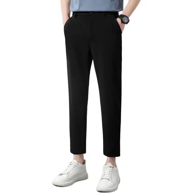 吉肯蒂 垂感小西裤薄款直筒宽松高级西装裤子九分休闲裤 男款