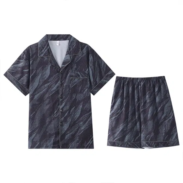 向薇 短袖短裤高级感可外穿家居服夏季睡衣套装 男款