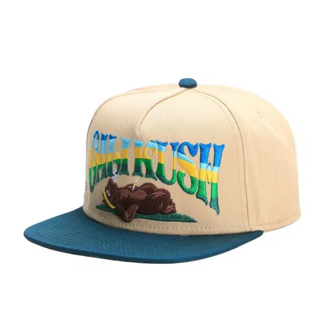 艾佳微 卡通熊嘻哈太阳街头潮流户外露营登山平沿 棉 棒球帽 男女同款情侣款