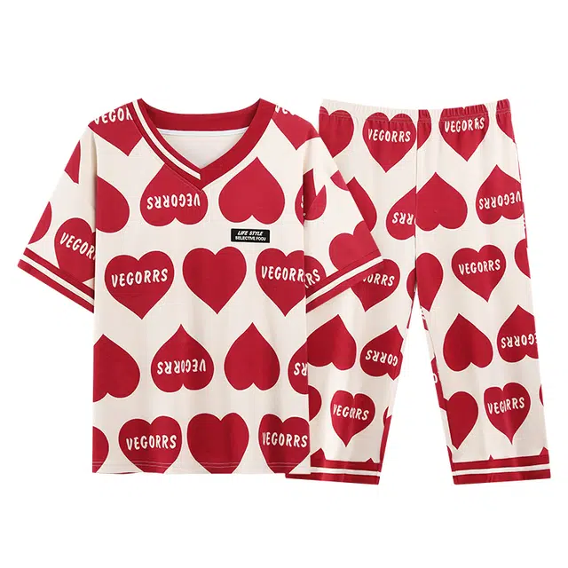 好福份 带胸垫亲肤轻盈家居服夏季睡衣套装 女款