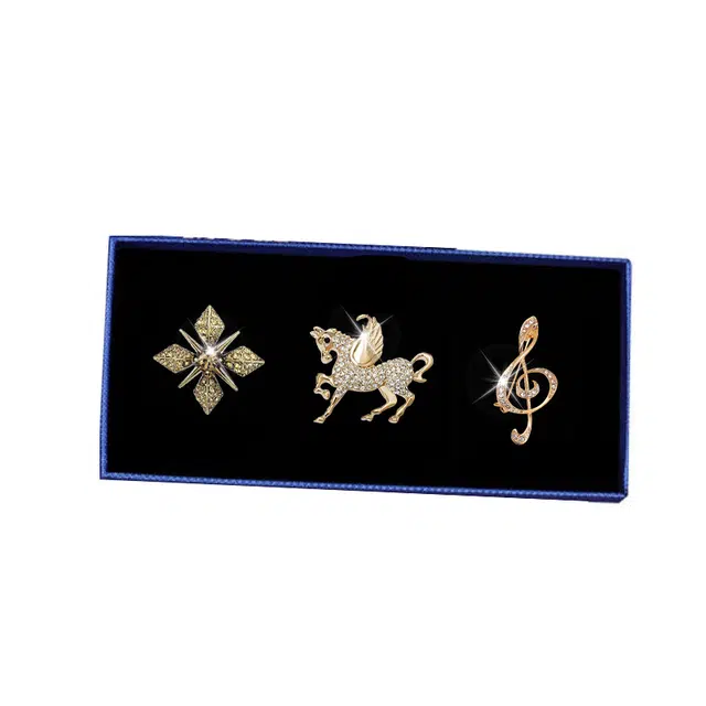 缔晶 精致优雅时尚胸花套装 轻奢高档日常通勤衣服外套搭配配饰 合金 胸针 女款