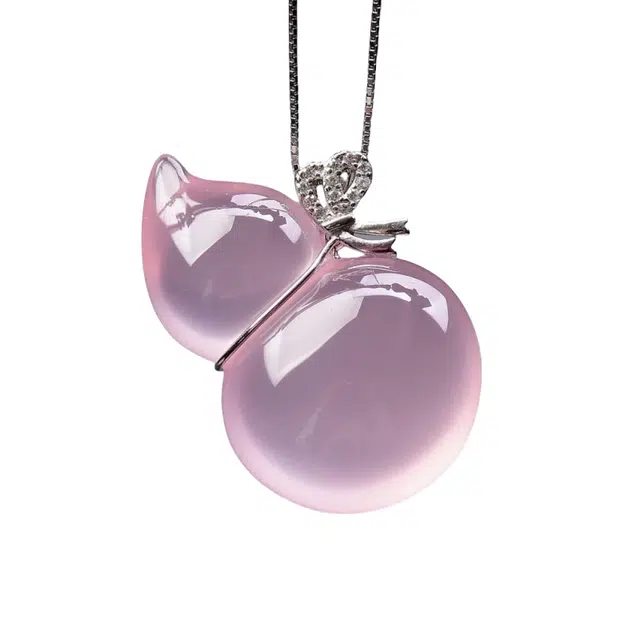 灵运宝 转运招财星光葫芦镶嵌晶体干净天然 粉水晶 吊坠 男女同款情侣款