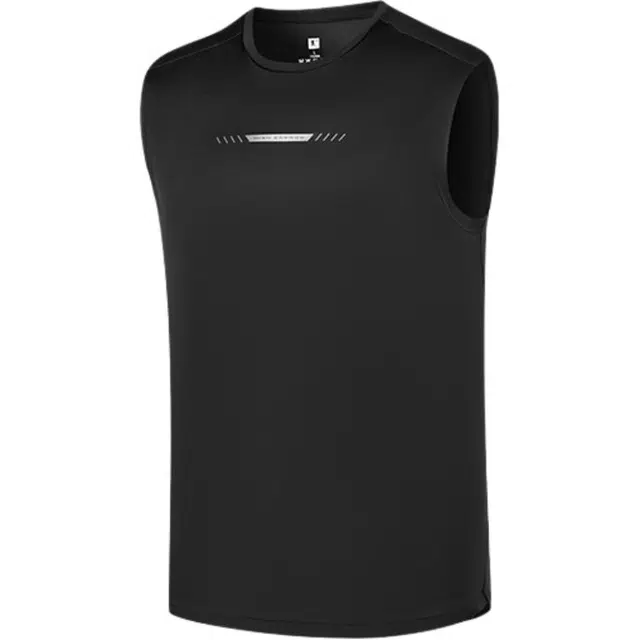 乔丹 字母圆领透气百搭休闲无袖背心 男款 黑色