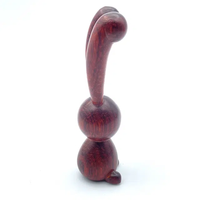 耳玺 好运礼盒新中式国潮文玩小众创意长耳朵小兔子按摩眼部鼻子配饰 紫光檀 木作把件 男女同款情侣款