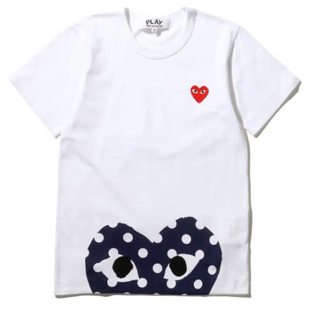 CDG Play Polka Dot Heart Tee White
