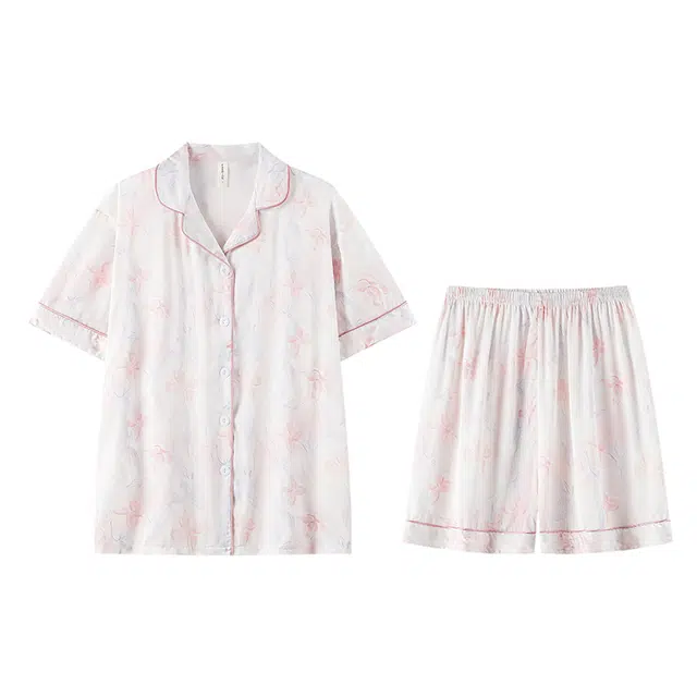 俏霓桐 薄款轻奢简约时尚大方休闲甜美舒适凉感家居服可外穿夏季睡衣套装 女款