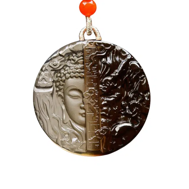 灵运宝 转运招财俏色一念之间晶体干净天然 茶晶 水晶吊坠 男女同款情侣款