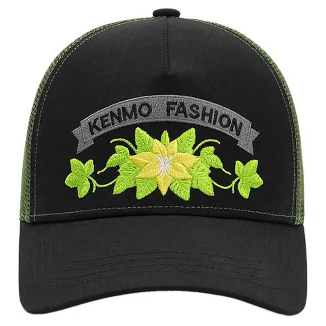 肯默 网眼透气刺绣遮阳防晒帽子 聚酯纤维 鸭舌帽 男女同款情侣款