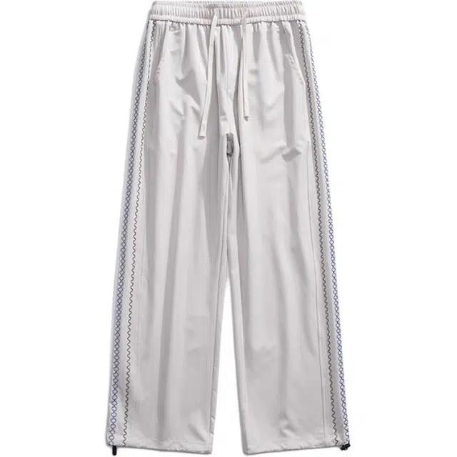 零氏 美式复古高街潮牌日常通勤垂感拖地柔软直筒简约舒适百搭中腰宽松休闲裤 男女同款