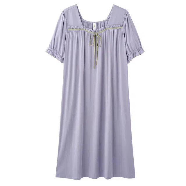 俏佳人 垂感柔软亲肤休闲可外穿家居服舒适短袖透气睡裙 女款