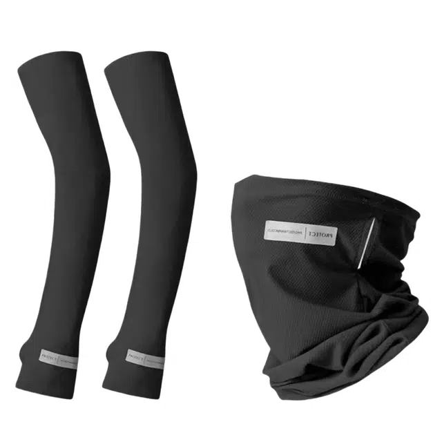 优莲茵 面罩冰袖户外运动徒步骑行钓鱼遮脸面巾面纱 夏季防紫外线脖套面罩套袖护臂 聚酯纤维 防晒袖 男女同款情侣款