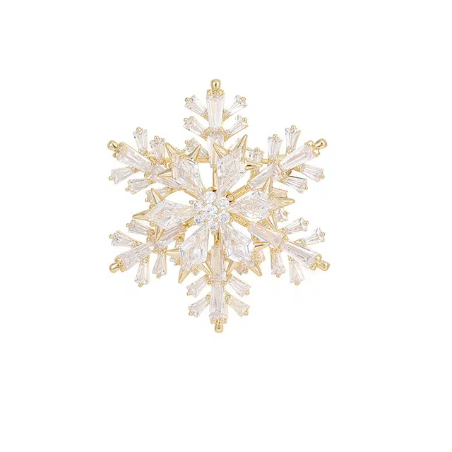 山一丸 轻奢精致雪花 铜 胸针 女款