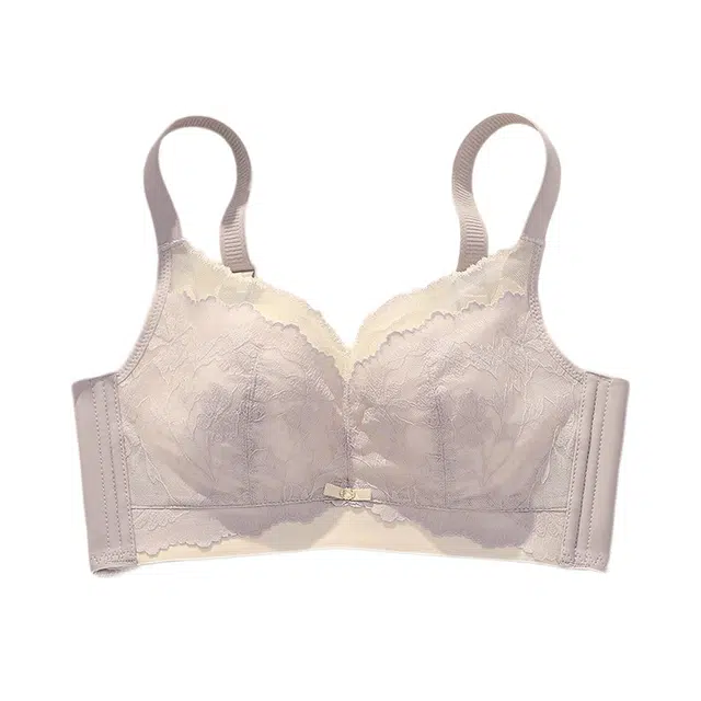 芬腾 大胸显小法式蕾丝聚拢收副乳防下垂舒适透气文胸 女款