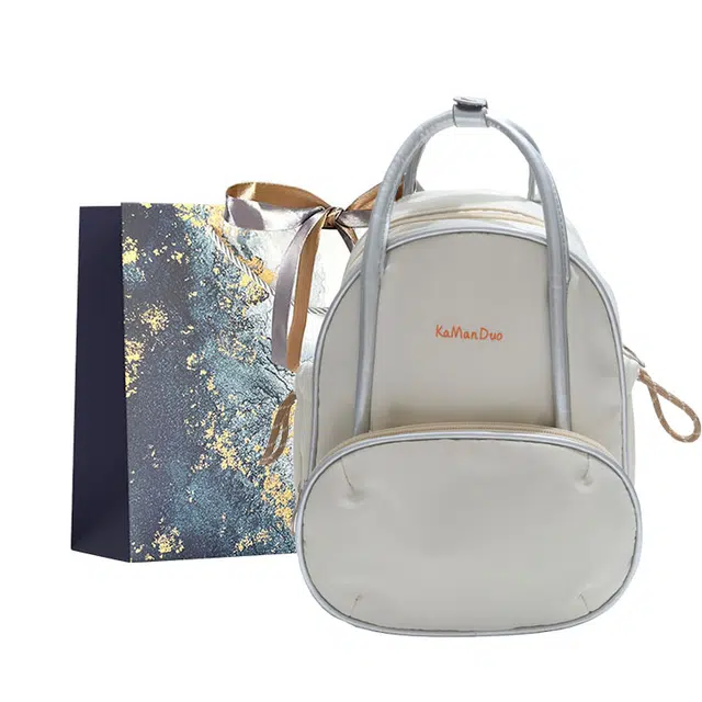 伊曼家 韩系休闲通勤百搭 尼龙 双肩包 常规 女款 白色/粉色