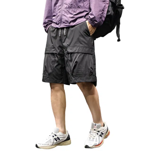 路杰邦 美式机能五分裤子薄款户外战术弹力速干潮牌大口袋夏季工装短裤 男款