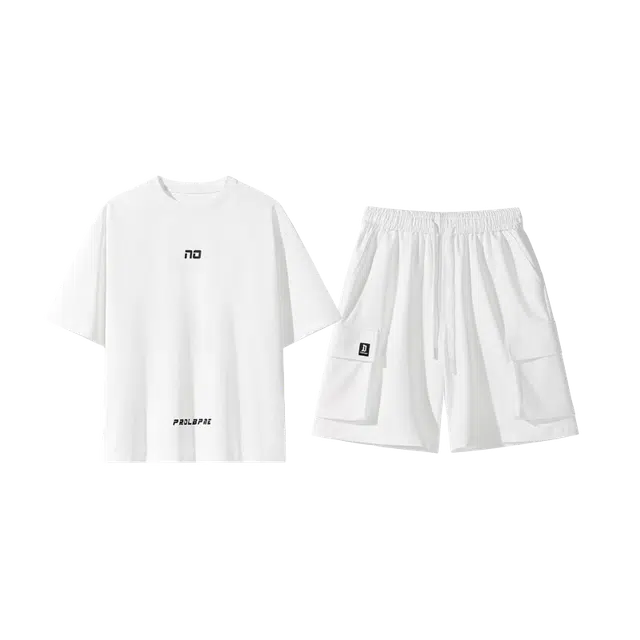 陆与山屿 时尚舒适短袖上衣气质百搭短裤休闲套装 女款