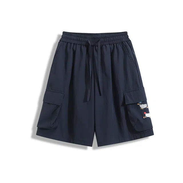 欧路得 腊肠狗速干宽松透气阔腿潮牌百搭五分休闲短裤 男款