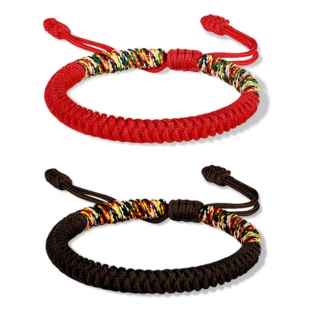 银千惠 新中式藏式金刚结古法手工编织素圈本命年开运结情侣款手绳可调节小众国风简约平安纳福诸事顺利 编织 手绳 男女同款情侣款