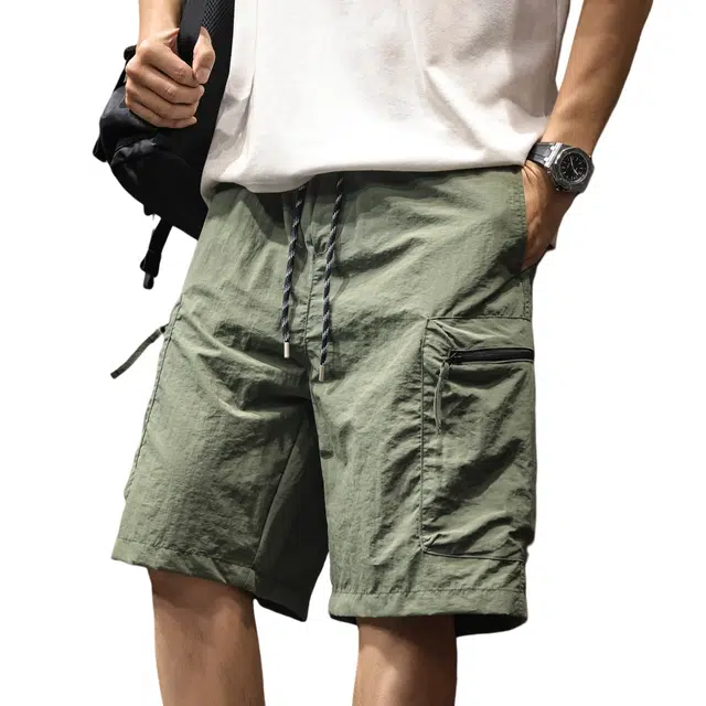 路杰邦 美式军速干冰丝薄款凉感舒适透气休闲百搭时尚潮流五分裤户外运动防水直筒工装短裤 男款