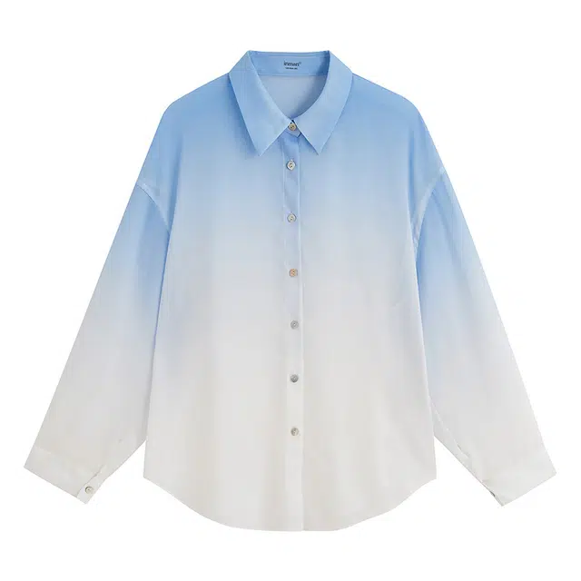 茵曼 丁达尔渐变法式长袖上衣外套衬衫 女款