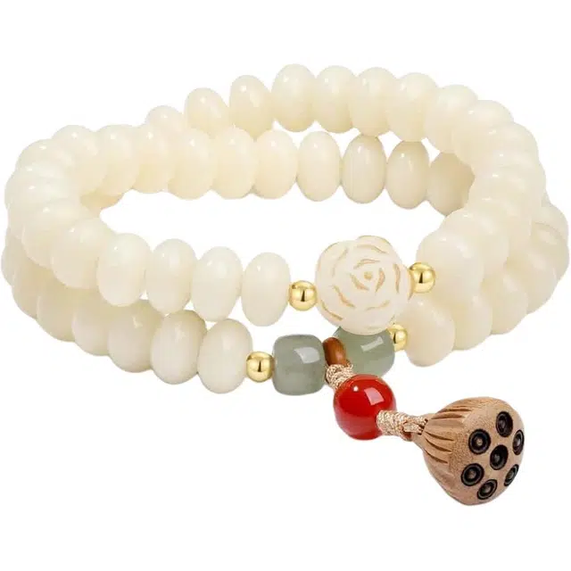 镯钰瑭 好运莲莲双圈 转运盘玩事事顺遂 优雅 文静文玩佛珠转运 好运转运#好运 菩提根 手串 男女同款情侣款