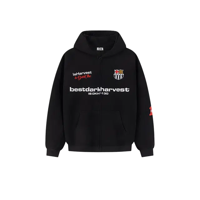 奇迹街区 美式国潮字母宽松情侣重磅连帽长袖卫衣 男女同款