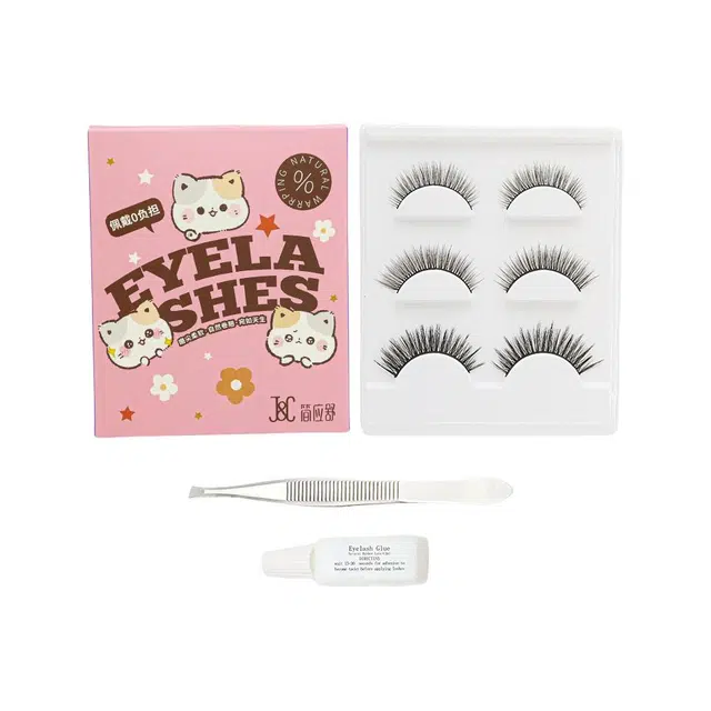 简应舒 柔软磨尖纤长浓密自然假睫毛 单簇