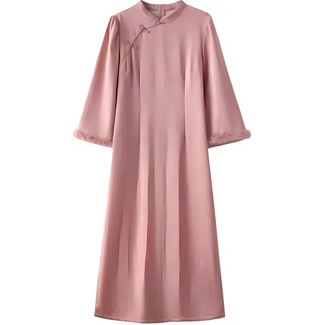 哒头下雨不愁 修身设计简约时尚舒适长袖旗袍 女款