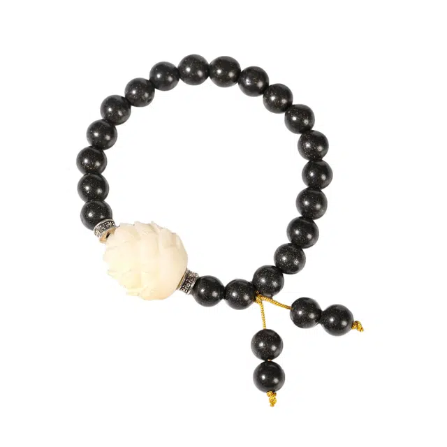 嫒柯 国潮新中式轻奢高级感文玩招财进宝盘玩佛珠平安喜乐念珠复古风文艺风财源广进 诸事顺新 合香珠 手串 男女同款情侣款