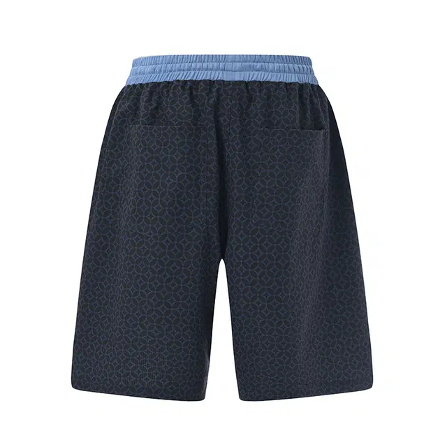 三省六部 天圆地方新中式铜钱满印薄款中裤休闲短裤 男女同款