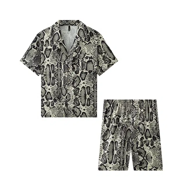 好福份 休闲短袖透气简约家居服睡衣套装 男款