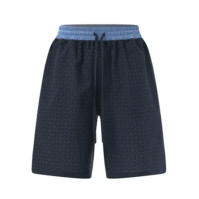 三省六部 天圆地方新中式铜钱满印薄款中裤休闲短裤 男女同款