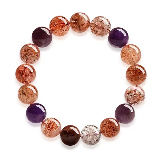 谧月珠宝 超七能量消磁晶珠 学业有成前途光芒 招财暴富轻奢精致百搭转运桃花守护上岸好运天然 多色水晶 手串 男女同款情侣款