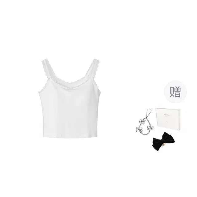 法儿家 穿搭日常夏季韩系甜酷风轻薄百搭蕾丝吊带 女款