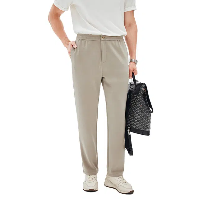 丹宁哲学 直筒纯色拉链休闲裤 男款