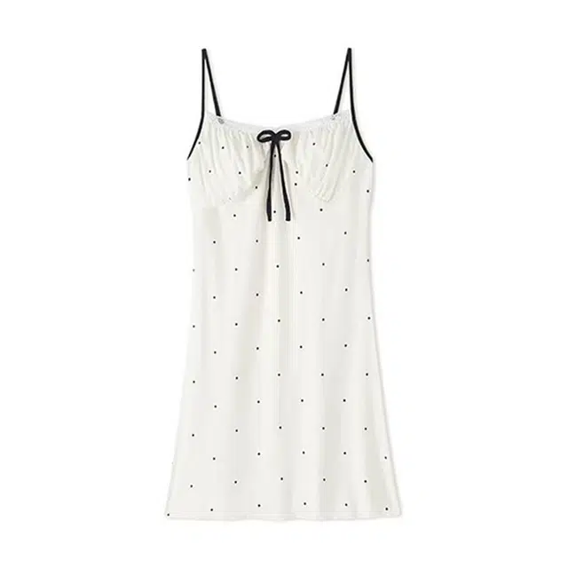 好福份 薄款圆点简约风休闲吊带无袖家居服睡裙 女款