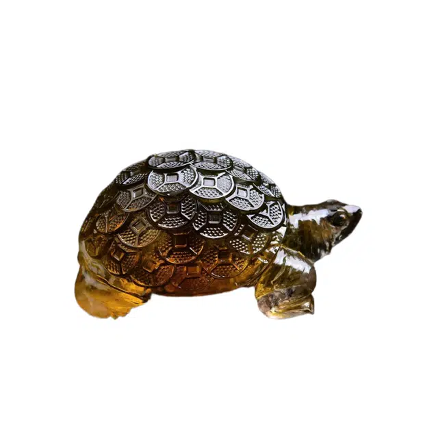 灵运宝 转运招财巴西龟晶体干净天然 黄水晶 摆件 男女同款情侣款