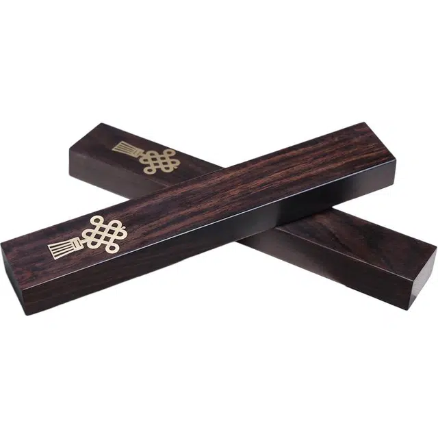 得笙陌 中国结镶嵌黄铜国潮新中式文房镇纸 黑檀 镇尺 男女同款情侣款