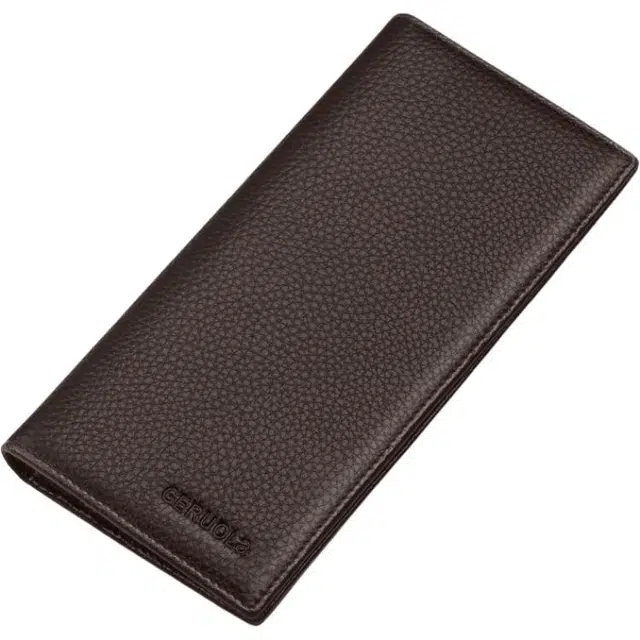 歌若拉 时尚长款荔枝纹多功能实用防盗刷 内外头层牛皮 卡包 钱夹钱包 男款 多色