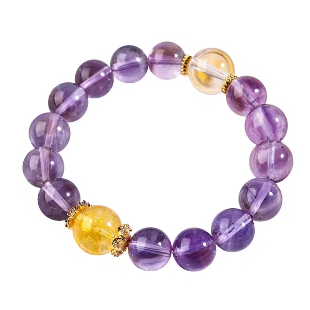 【 学业上岸 前途似锦】 谧月珠宝 九紫离火五行 新中式转运珠串珠 学生解压 轻奢好运天然 紫水晶 手串 男女同款情侣款